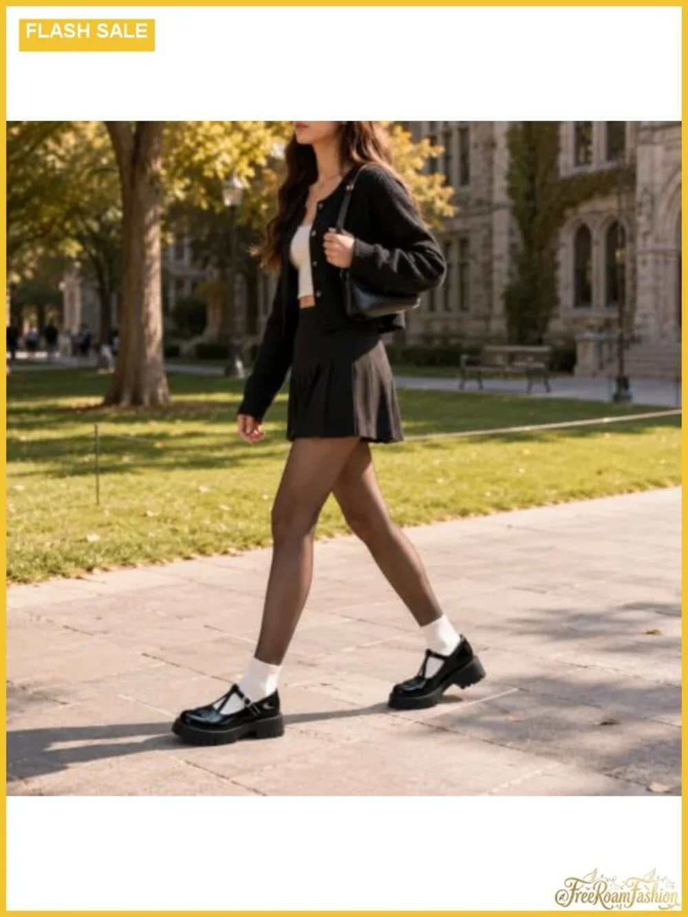 Platform Mary Jane Shoes for Women Patent Lug Sole Block Heel T-Strap